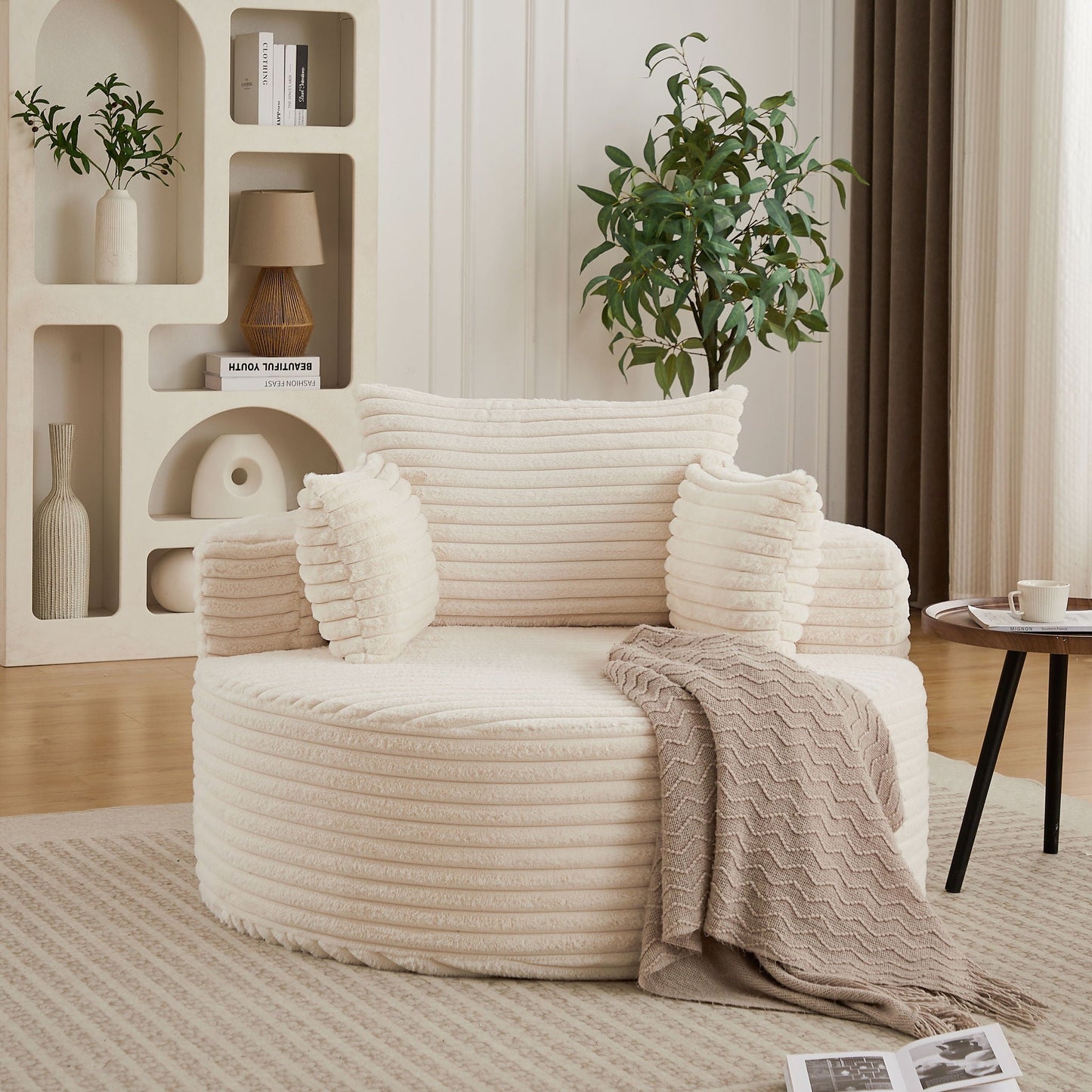 Modern Single Sofa With Backrest Pillow For Living Room