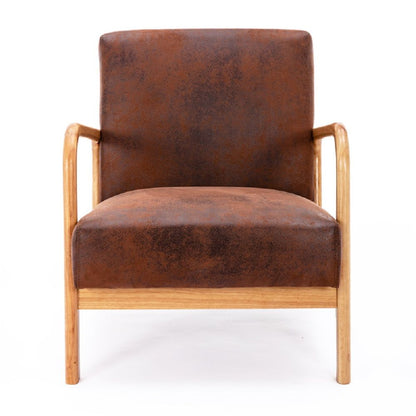 Classic Mid-Century Modern Accent Chairs, Open Framed Armchair With Cushioning