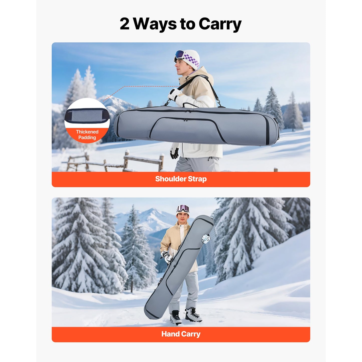 Padded Snowboard Bag for Snowboards Up to 65 in