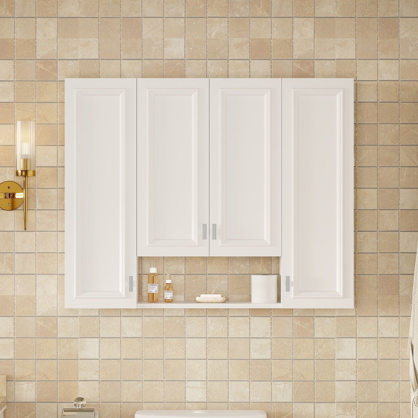 Wall Mounted Bathroom Cabinet With 5 Adjustable Shelves