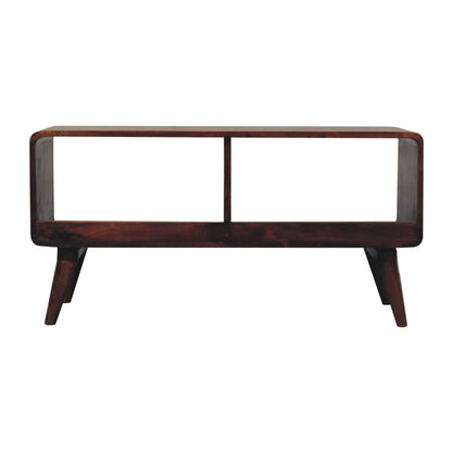 Solid Wood Curved Chestnut Media Unit