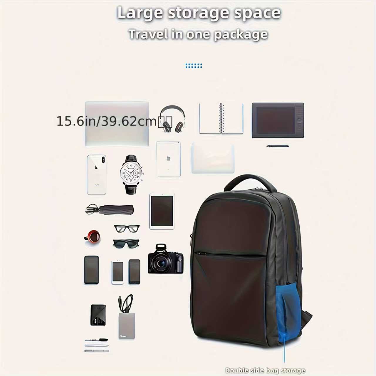 Black Technology Ice Cooling Backpack With USB Powerful Airflow Circulation For 18L Large Capacity Travel Commute Business Trip Men's Essential Breathable Mesh Anti-Sweat Multi-Compartment Storage