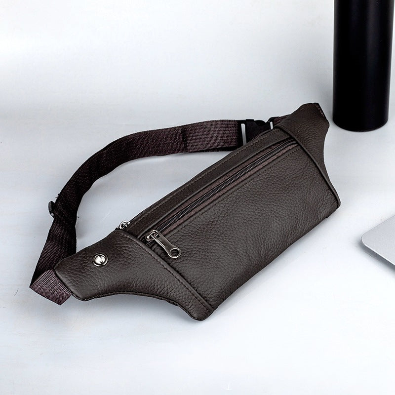 Genuine Leather Sports Waist Pack For Men, Invisible Running Pack