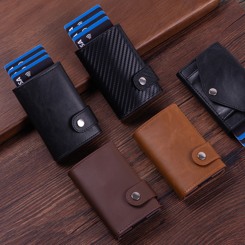 Anti-Scan RFID Card Holder PU Leather Coin Purse Demagnetization-Proof Multi-Card Wallet