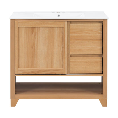 36" Bathroom Vanity with Ceramic Sink