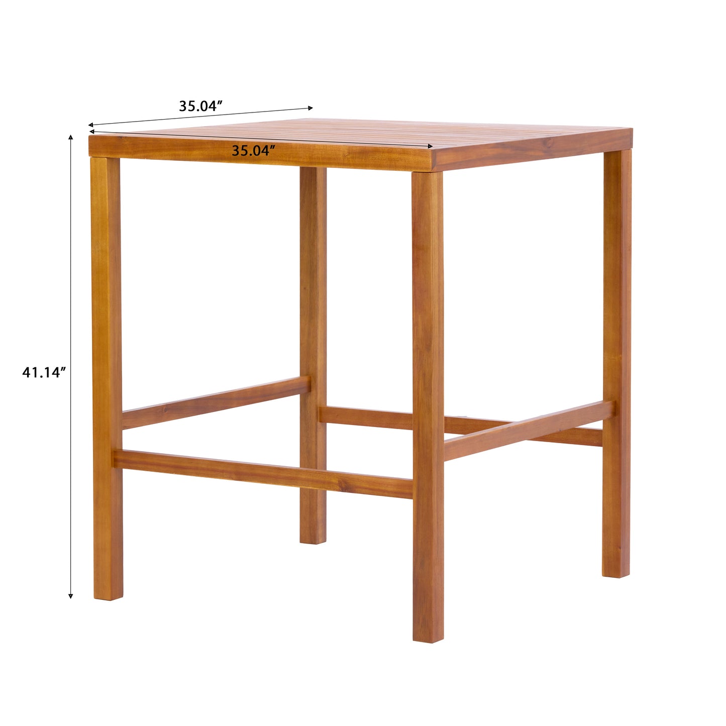 41.14-Inch Height Teak Finish Acacia Solid Wood Outdoor Dining Table