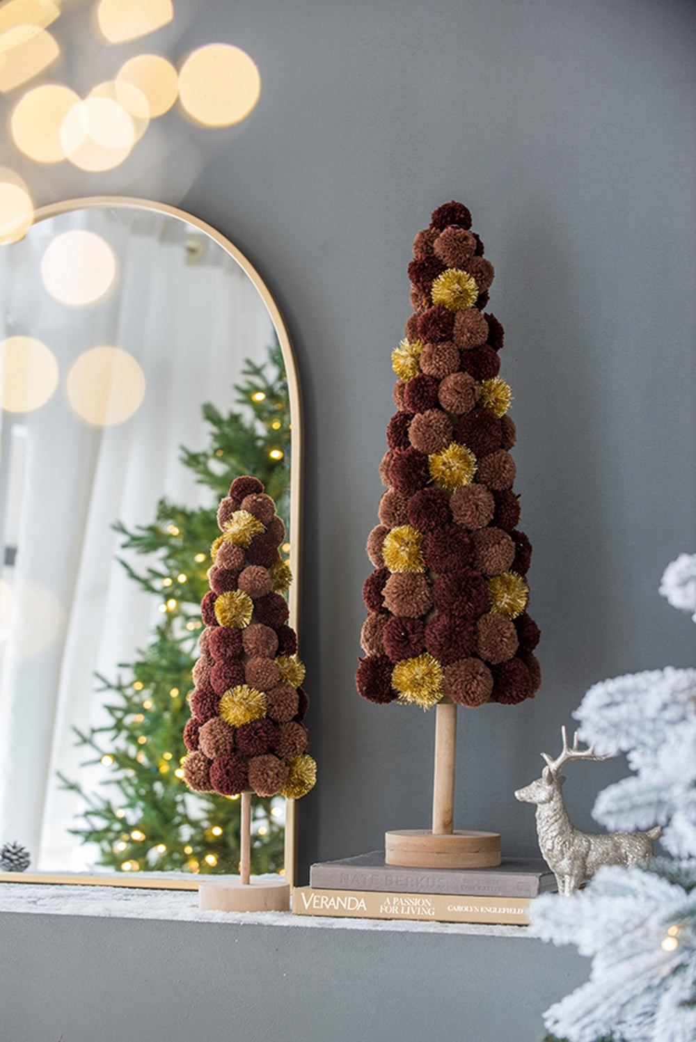 Tall Tree Christmas Table Decor, Coffee