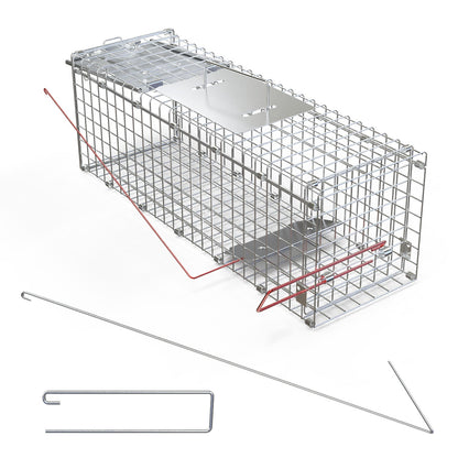 2PCS Folding Humane Animal Trap Cages for Cats, Rabbits & Squirrels