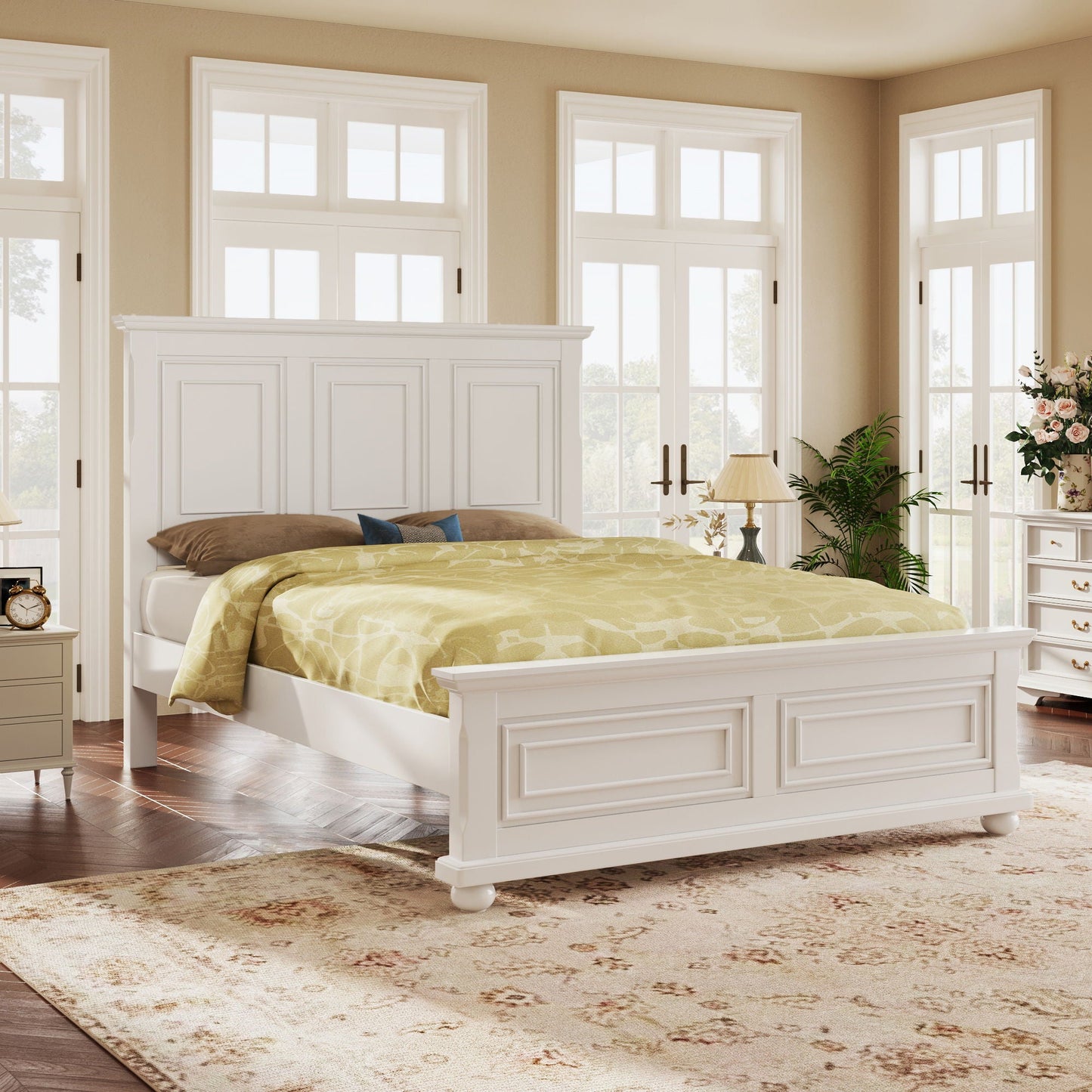 Vintage Tall Headboard Bed
