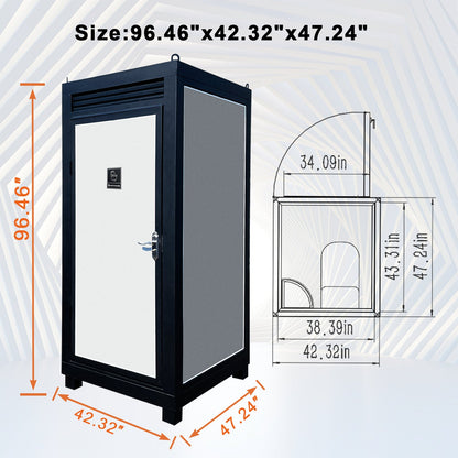 Person Portable Toilet Cabin – Outdoor Restroom with Light, Sink & Vent Fan