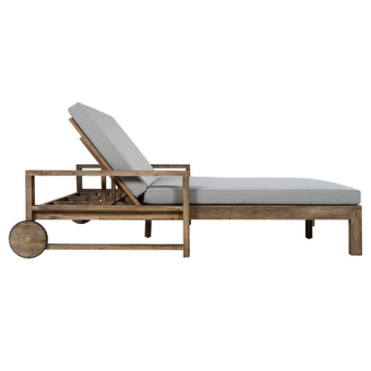 TREXM 1-Piece Farmhouse Wooden Outdoor Sunbed for 2 People