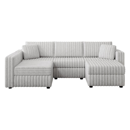 106.3" U-Shaped 4-Person Sofa with Ottoman