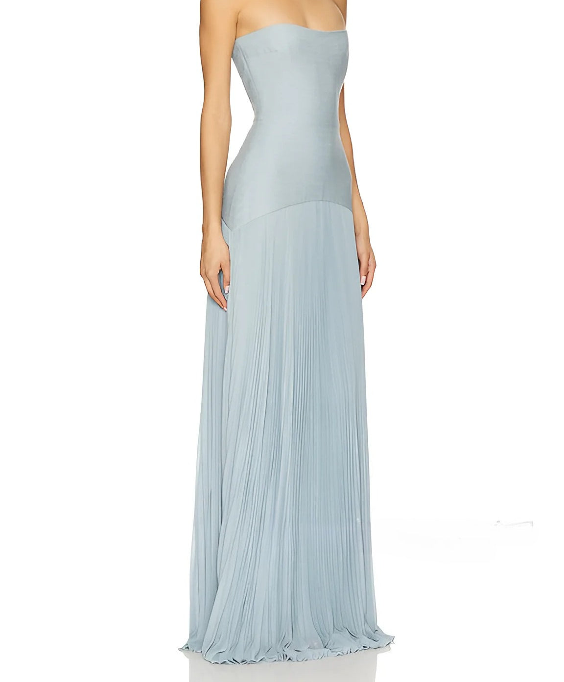 Ribbed Pleated Tube Dress