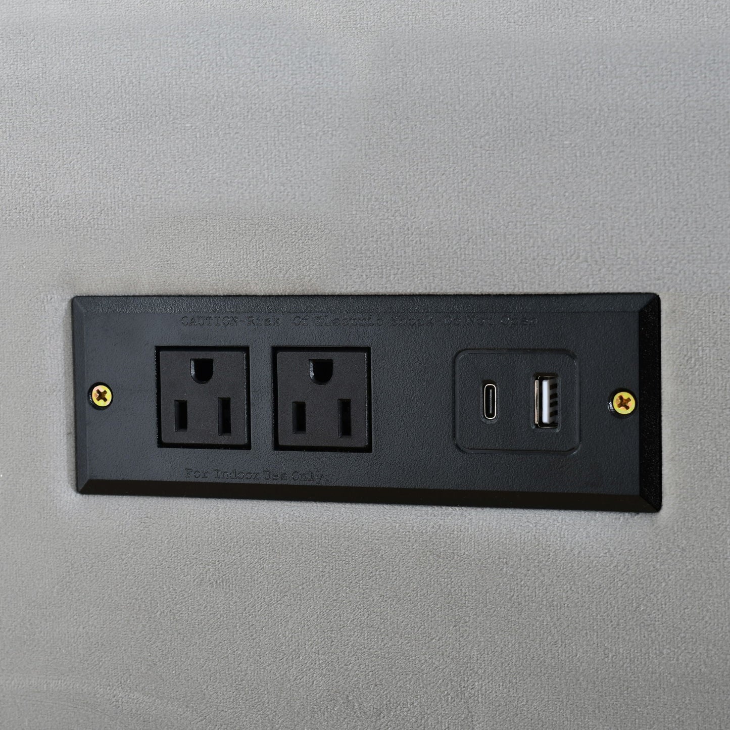Upholstered Platform Bed, 2 Outlets And USB Charging Ports On Both Sides, 2 Bedside Pillows, Storage Shelves