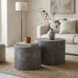 Nesting Coffee Table Set of 2 Round Wooden Tables