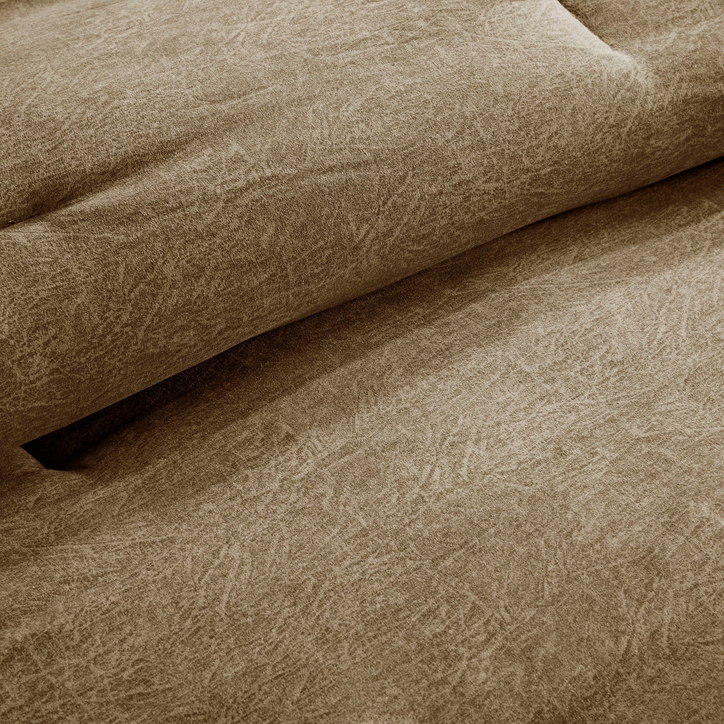 7 Piece Faux Suede Comforter Set Brown King