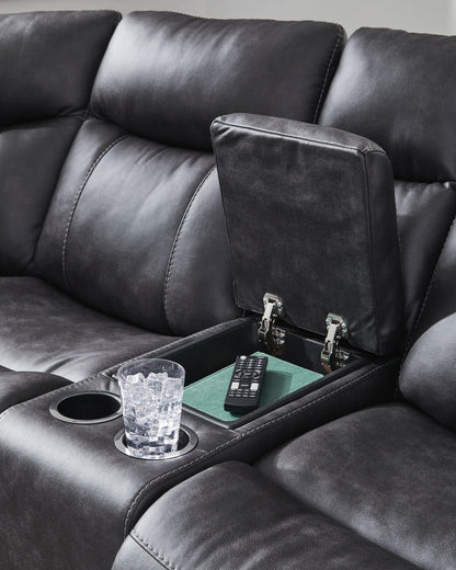 Sultan Meadow - 2-Piece Reclining Sectional - Carbon
