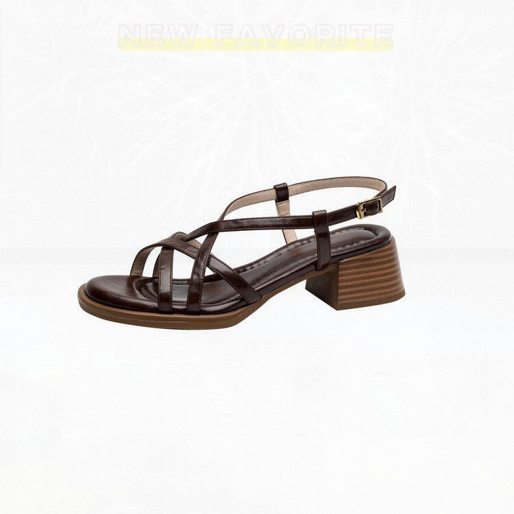 Womens Roman Sandals With A Block Heel