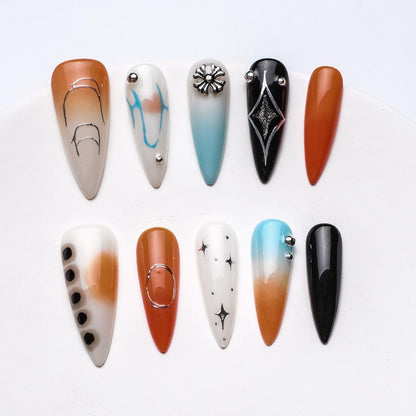 1064 Handmade Nail Wear Nail Art Reusable Press on Nails False Nails