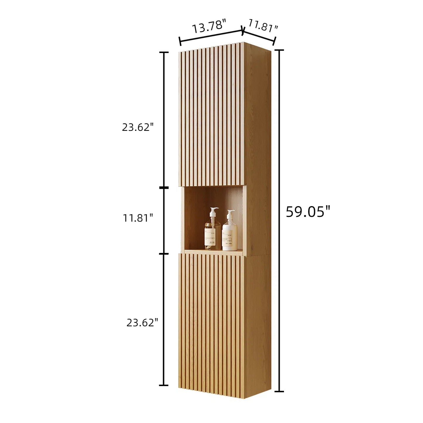 Mitch 59" Tall Bathroom Wall Mounted Cabinet