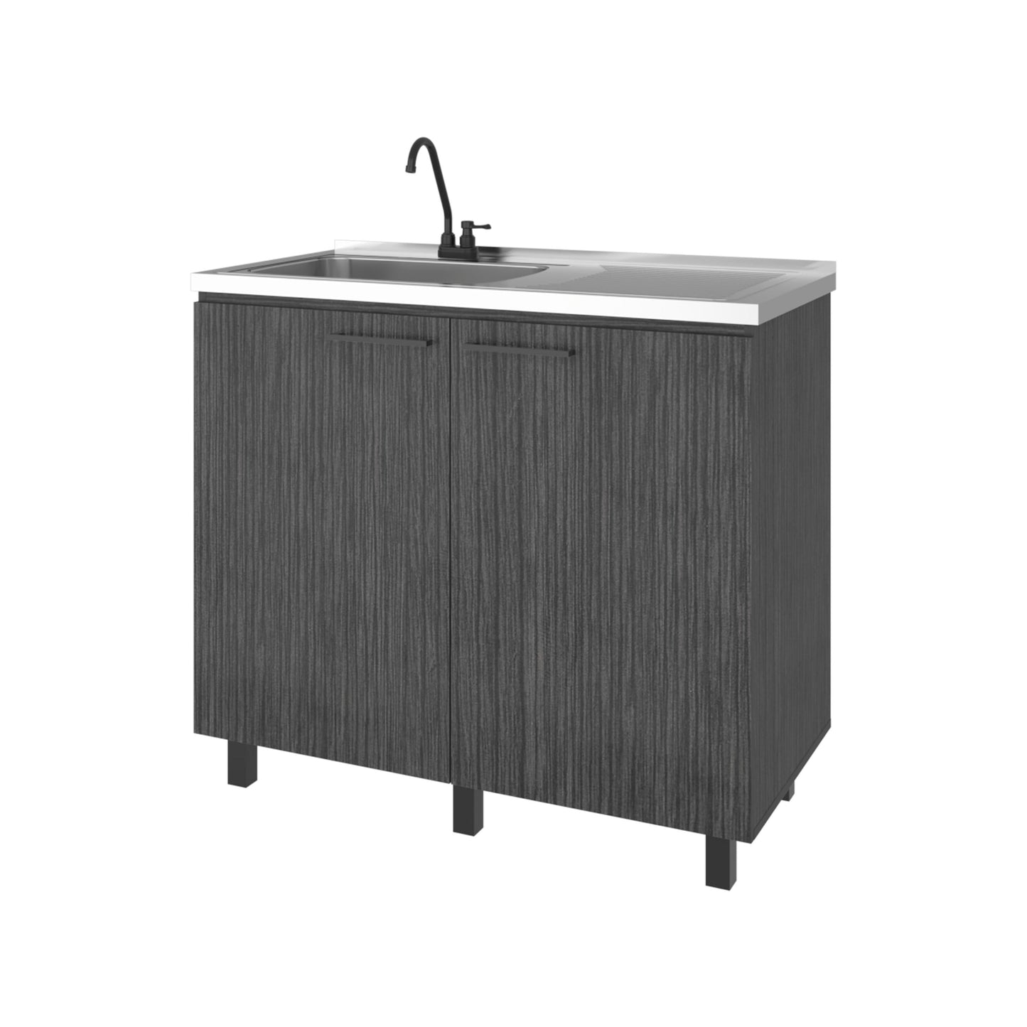 Gold Utility Sink Cabinet with 2 Doors and 3 Shelves