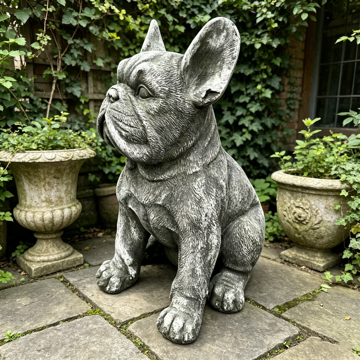 16" Outdoor Weatherproof French Bulldog Statue