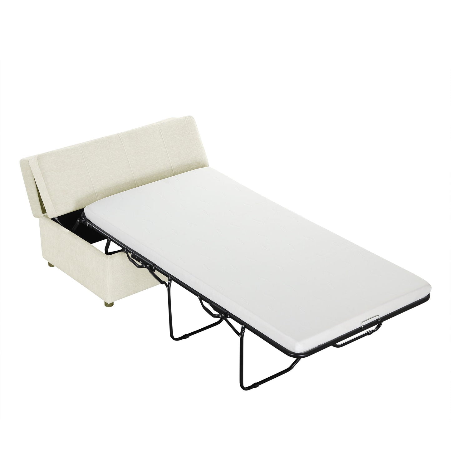 Twin Size Folding Ottoman Sleeper Bed With Mattress Convertible Guest Bed