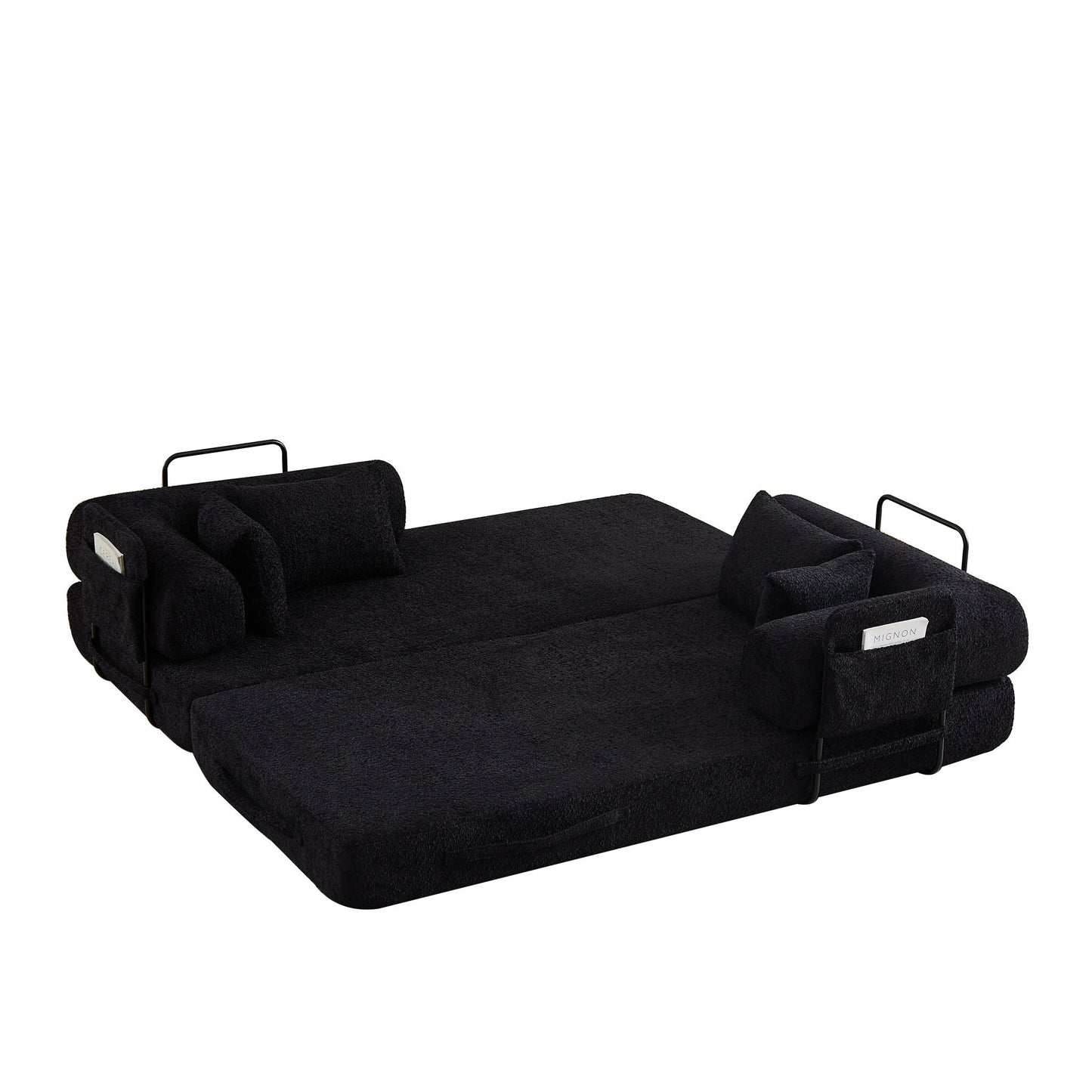 Convertible Sleeper Sofa Bed With Cylindrical Pillow