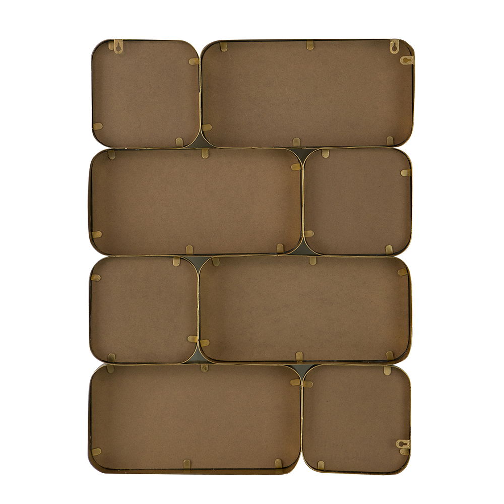 Mirror With en Metal Framed Decorative Rectangle Mirror For Bedroom Dressing Room, Hallway Or Living Spac - Gold