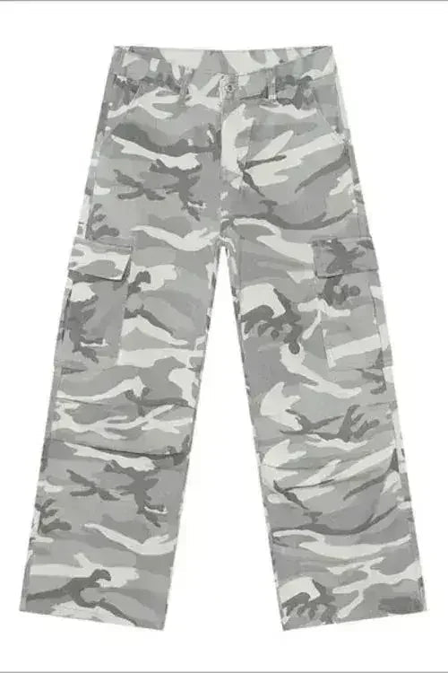 Camouflage Cargo Jeans with Pockets