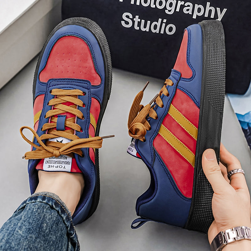Bestseller Men's Trendy Striped Skate Shoes, Breathable Low-Top Sneakers, Versatile Casual Footwear For All Seasons