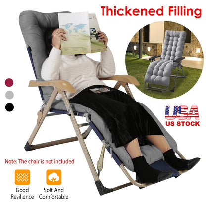 71x22in Chaise Lounger Cushion Recliner Rocking Chair Sofa Mat Deck Chair Cushion