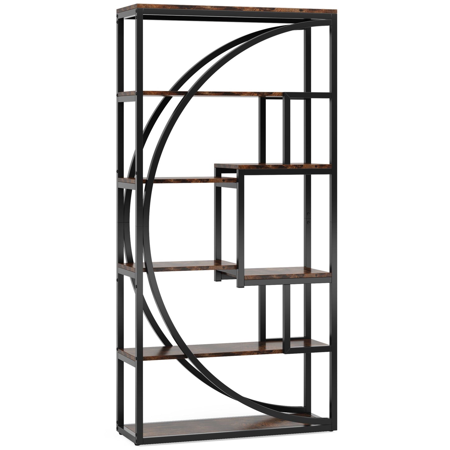 5 Tier Etagere Bookshelf With 8 Open Shelves Organizer For Living Room