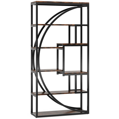 5 Tier Etagere Bookshelf With 8 Open Shelves Organizer For Living Room