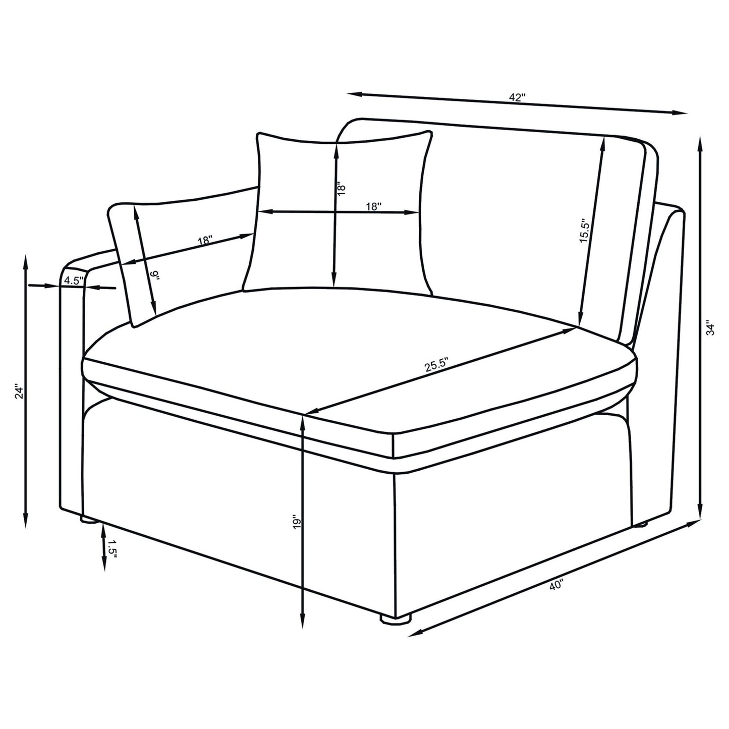 Greeley - 6 Piece Upholstered Modular Sectional Sofa - Ivory