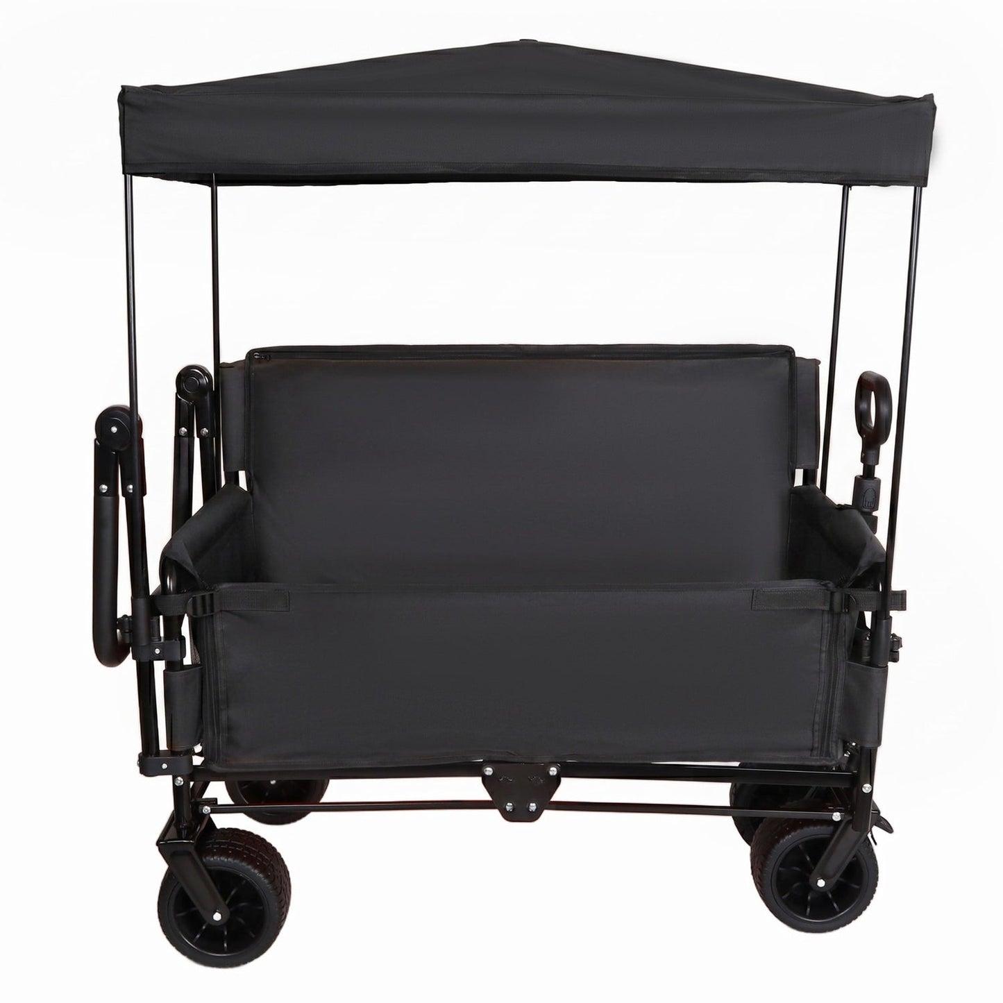 Folding Wagon Cart with Bench Seat & Canopy, 500lbs Capacity