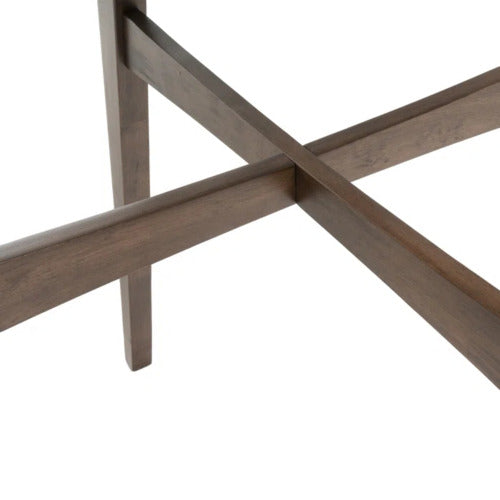 Mid-Century Modern Round Wooden Bar Table – 42" High Bar Table with Tapered Legs