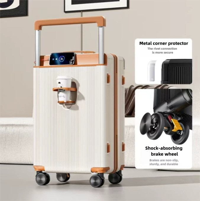 20 Inch 24 Inch Wide Handle Luggage, Silent Rotating Wheel Travel Luggage, Durable Password Lock Carry On Luggage