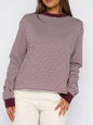 Striped Oversized Round Neck Sweatshirt