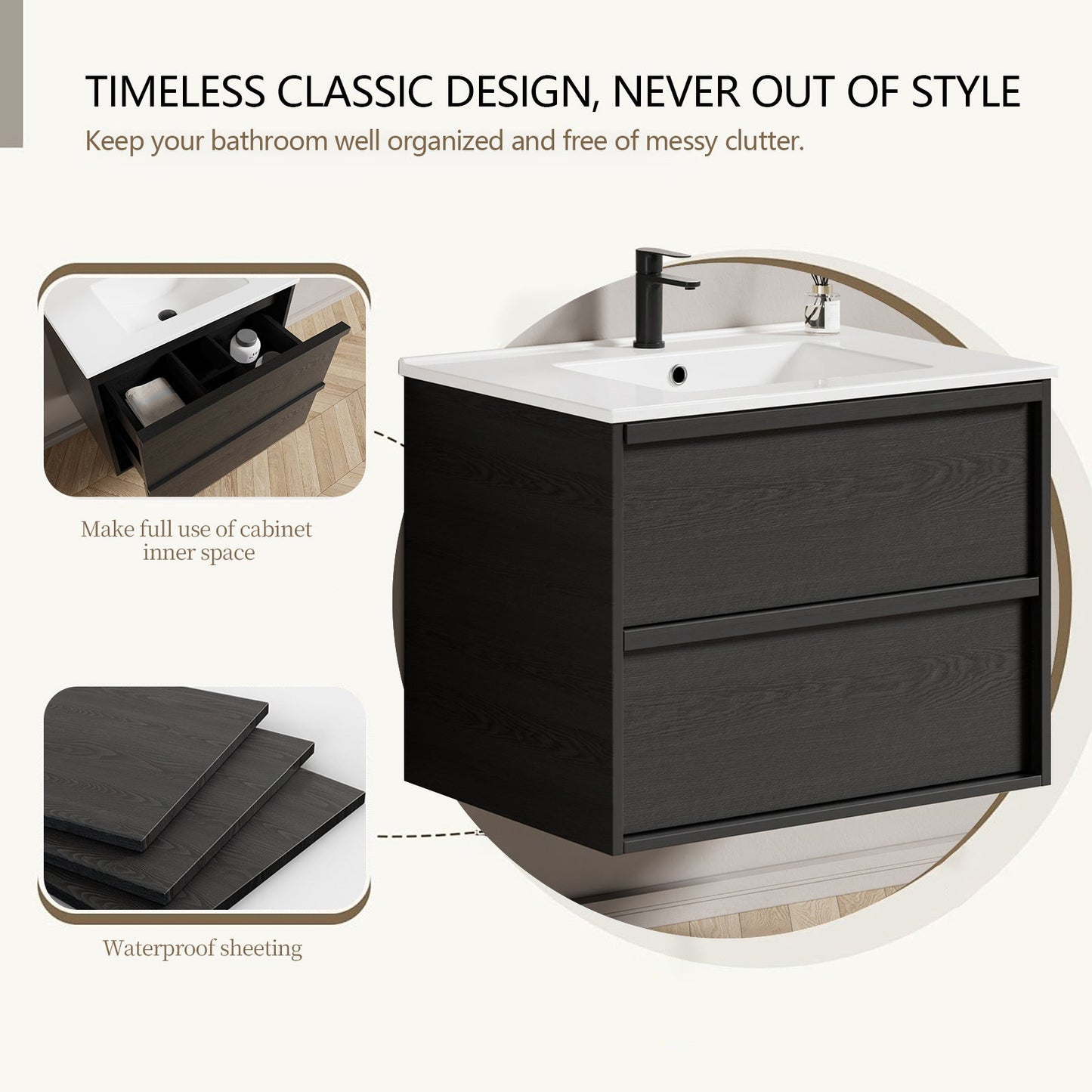 30 Inch Bathroom Vanity Cabinet With Ceramic Sink