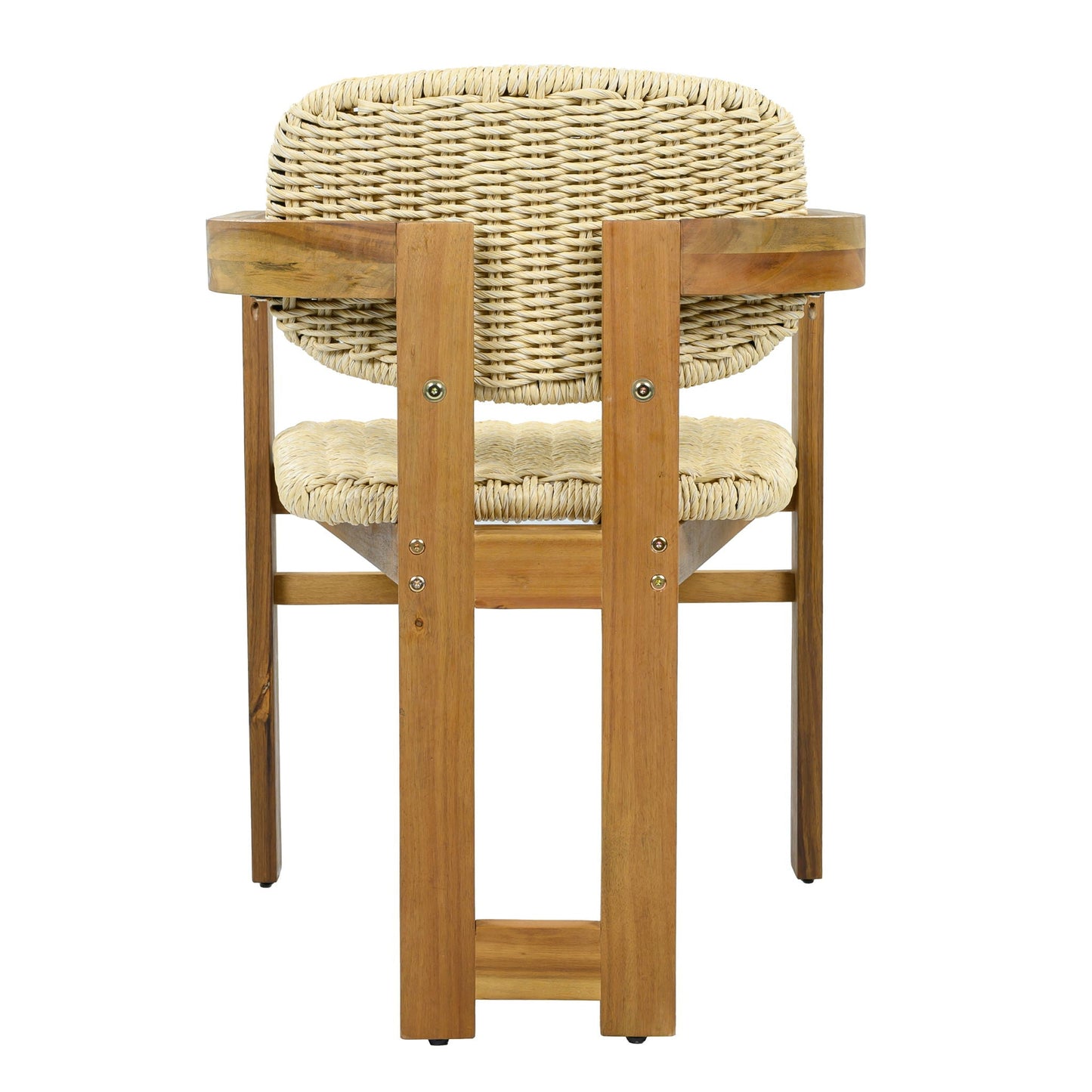 Outdoor Accent Armchairs For Patio (Set of 2) - Natural / Teak