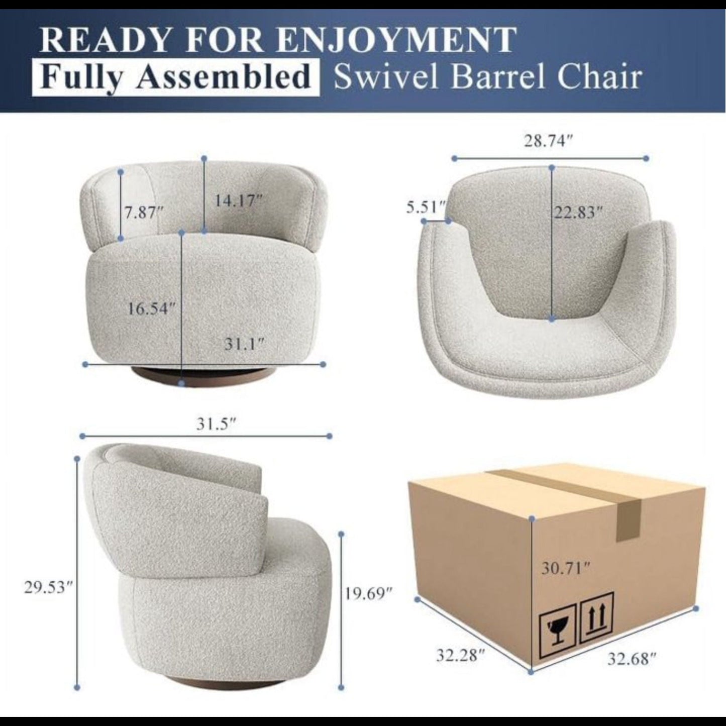 Swivel Barrel Accent Oversized Club Chair