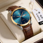 Men's Minimalist Watch With A Dual-calendar Leather Strap