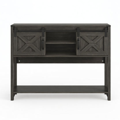 Farmhouse Entryway Table With Sliding Barn Door
