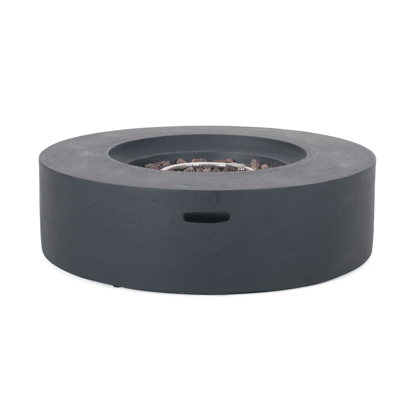 Modern Lightweight Concrete Outdoor Circular Fire Pit 50,000 BTU