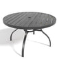 Round Faux Wood Slat Patio Table 47" with Umbrella Hole