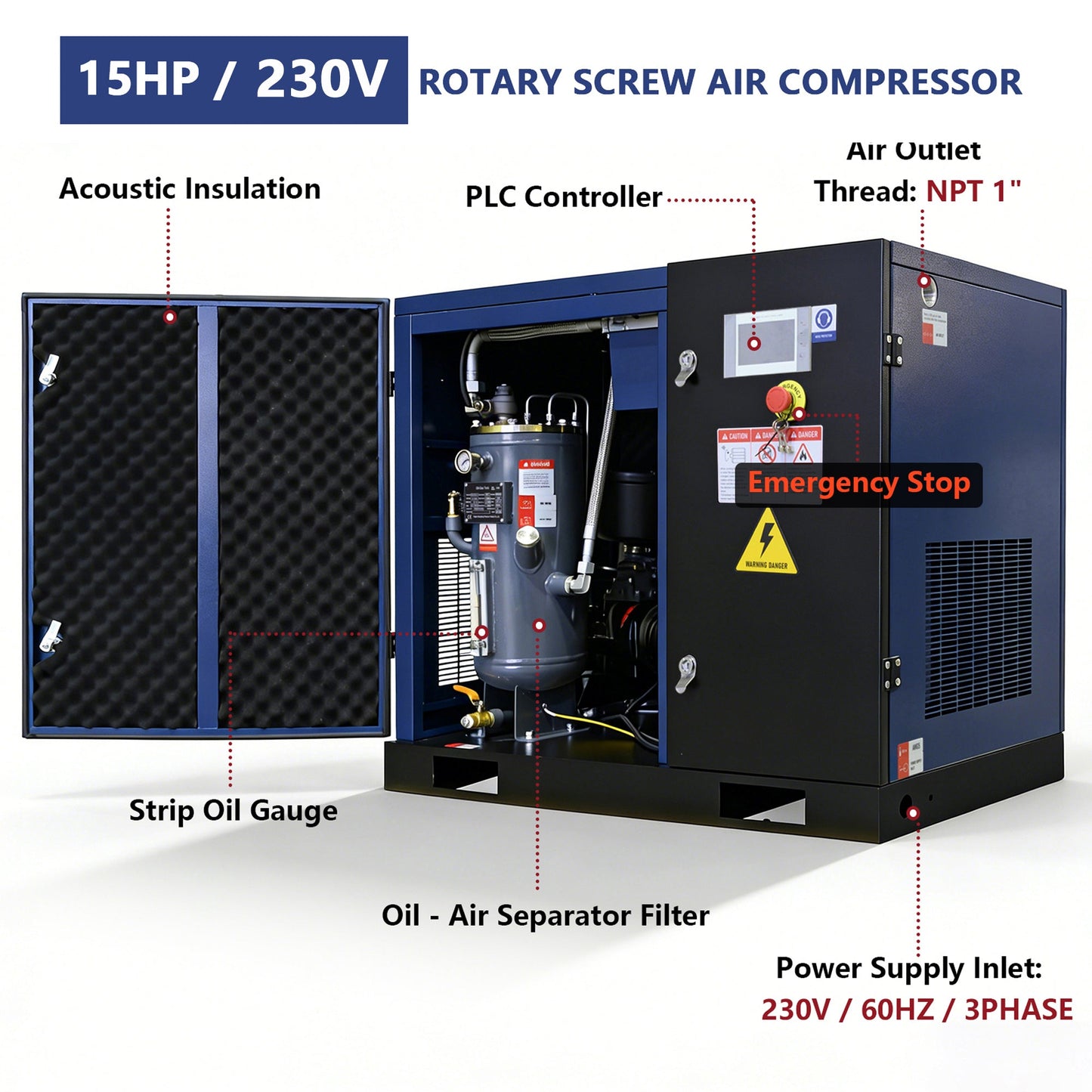 15HP Rotary Screw Air Compressor