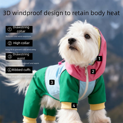 Waterproof 4-Leg Dog Jumpsuit With Hood, New Release Pet Outdoor Raincoat For Hiking & Travel