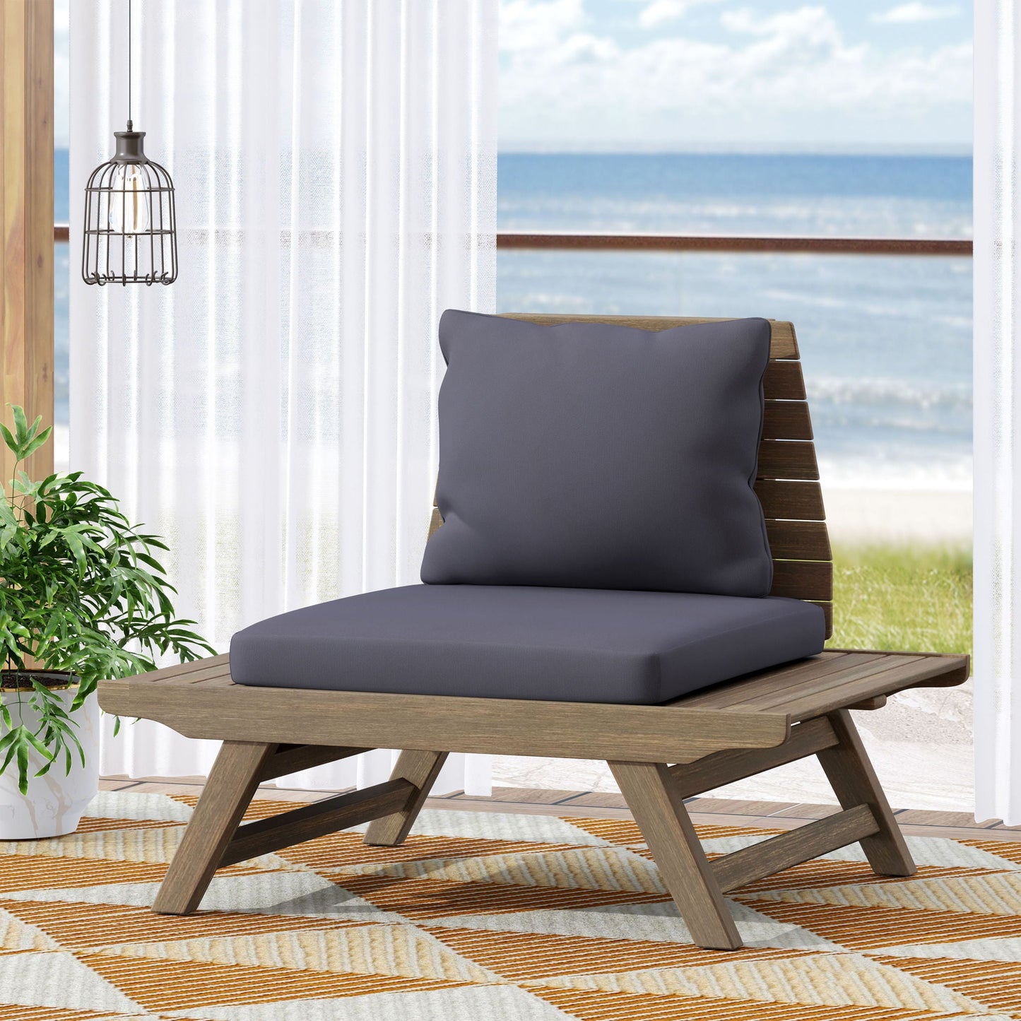 Sedona Outdoor Club Chair With Slatted Design