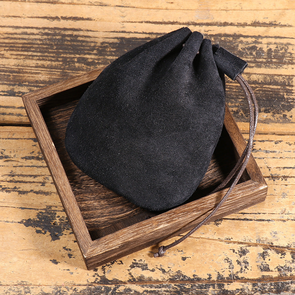 First-layer Cowhide Braided Drawstring Storage Pouch, A Wallet Thats Both Vintage And Stylish